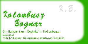 kolombusz bognar business card